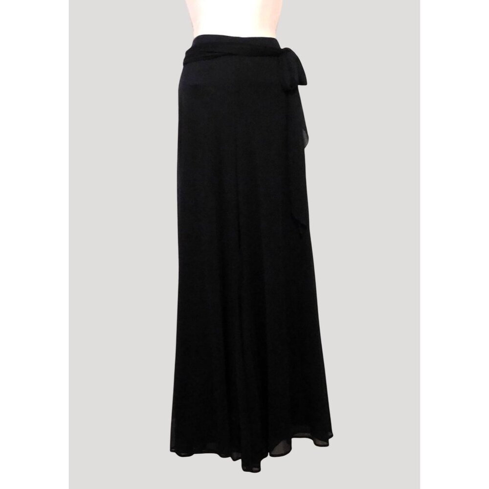 Blu Sage Dressy Pants Womens XL Black Wide Leg Sheer Overlay - Picture 5 of 9